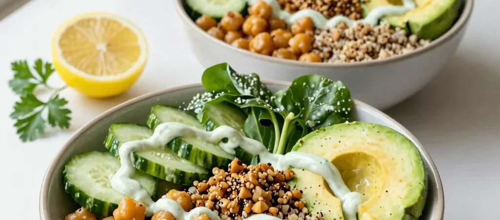 Lemon Chickpea Bowls with Crunchy Greens